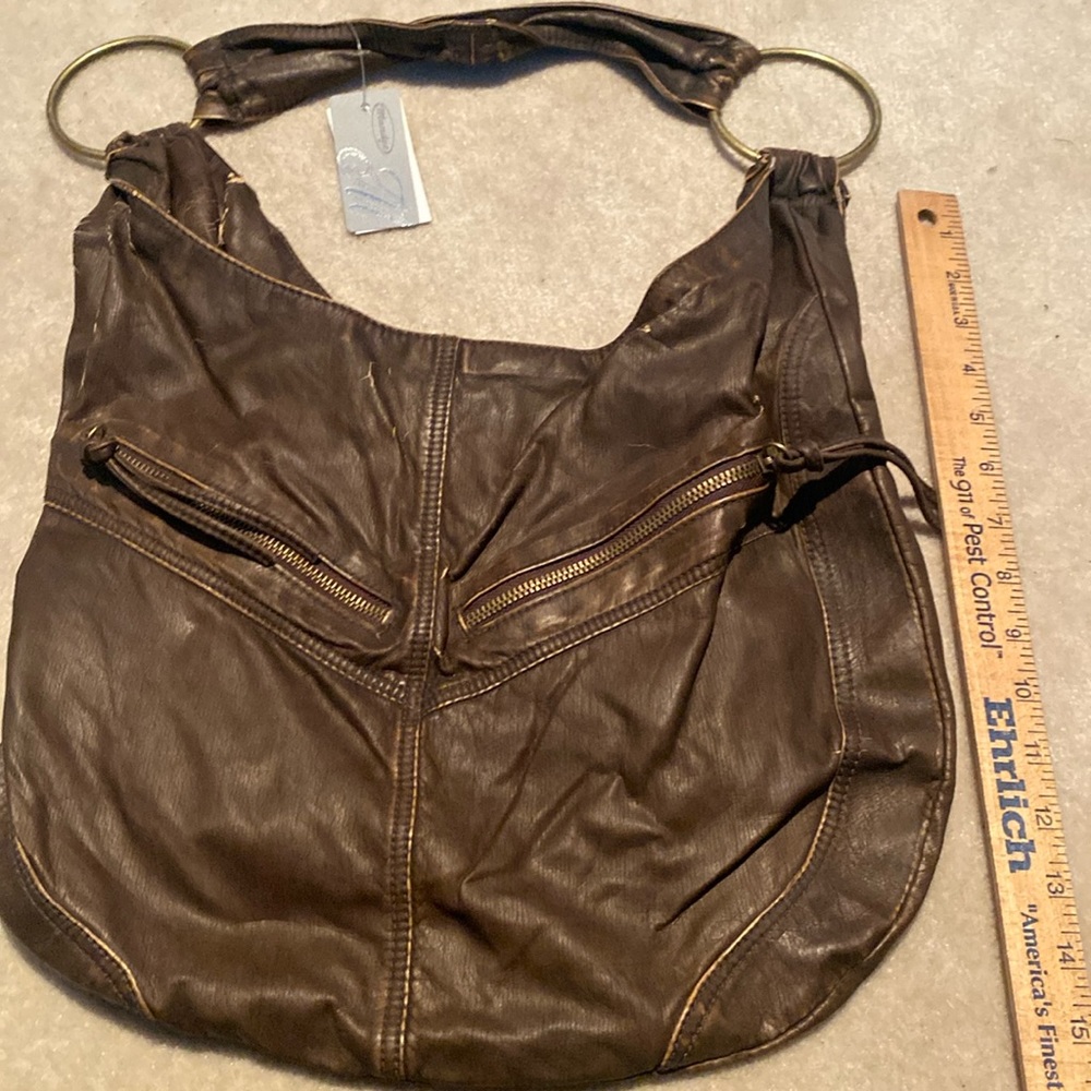 NWT & Vintage Distressed Dark Brown Shoulder Bag